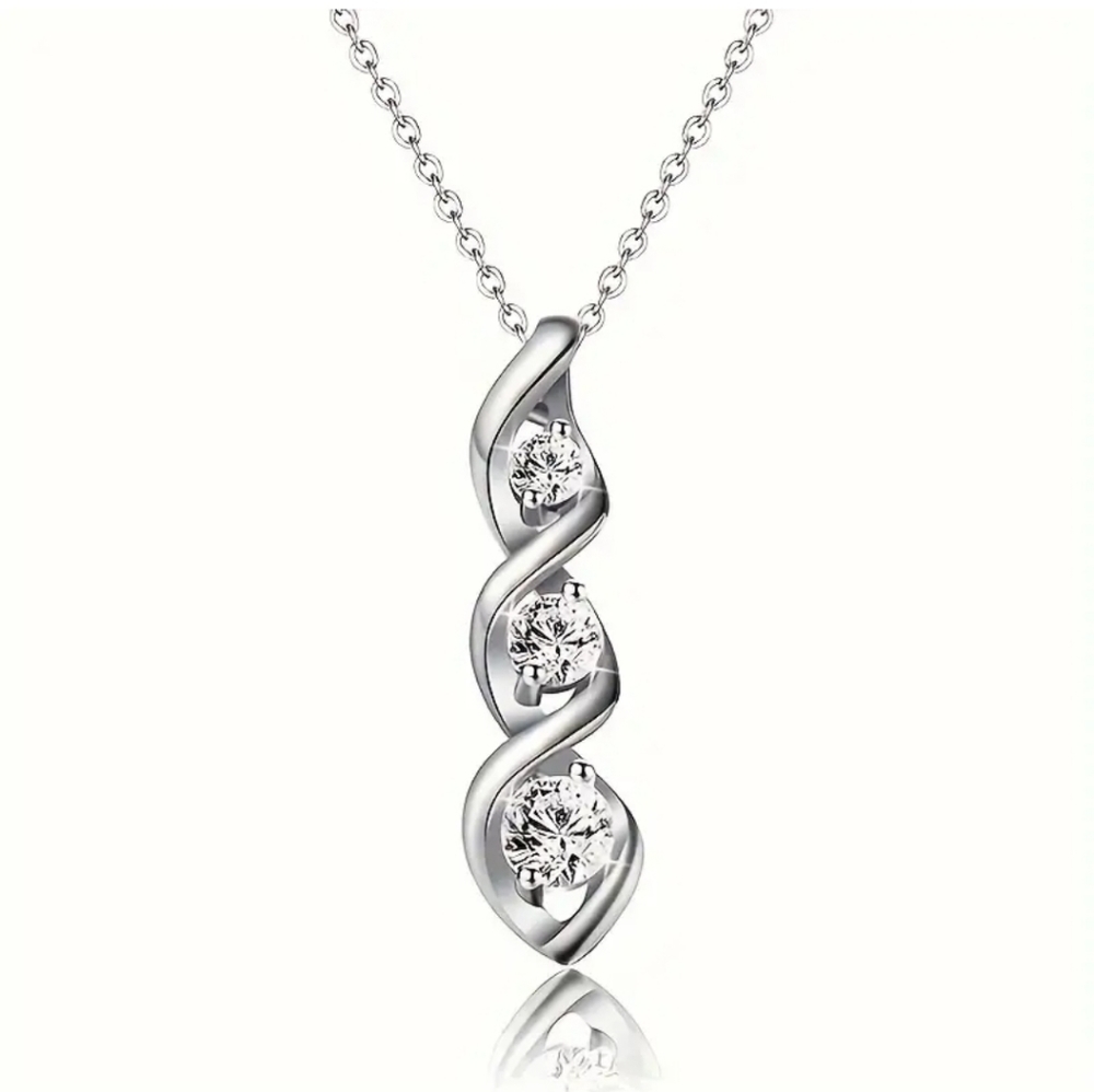 Gorgeous Silver Twist Diamond Necklace